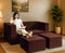 Uberlyfe Flipster Sofa Bed in Brown Velvet | Channel Pattern
