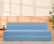 Jute Jumbo Sofa Bed, Aqua Blue | 6.5 x 6.5, Three Seater | 3 Jharokha Cushions