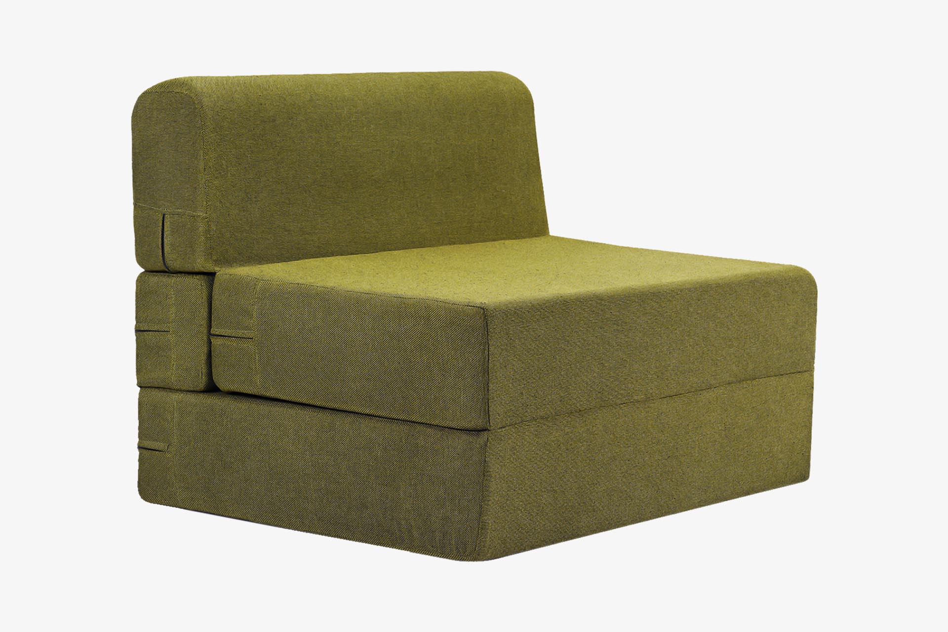 Jute Sofa Bed, Olive Green | 3 x 6, Single Seater