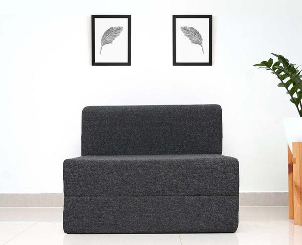 Jute Sofa Bed, Dark Grey | 2.5 x 6, Single Seater