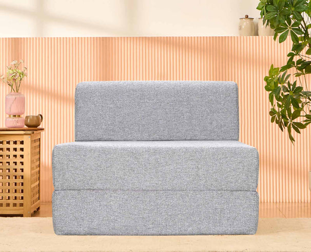 Jute Sofa Bed, Silver | 3 x 6, Single Seater