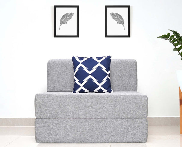 Jute Sofa Bed, Silver | 3 x 6, Single Seater | Arrow Cushions