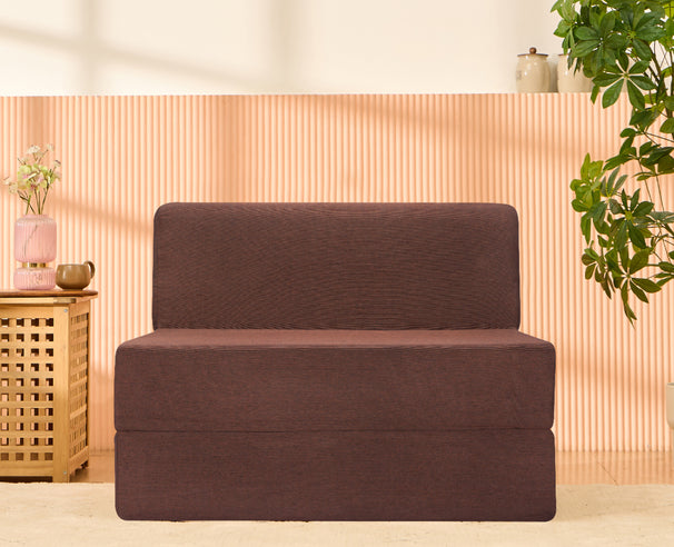 Jute Sofa Bed, Malt Brown | 3 x 6, Single Seater