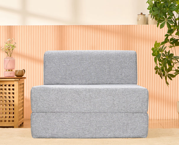 Jute Sofa Bed, Ash Grey | 3 x 6, Single Seater