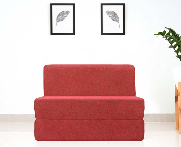 Jute Sofa Bed, Primrose Red | Single Seater, 32