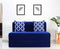 Chenille Sofa Bed, Dotted Blue | 4 x 6, Double Seater | 2 Semi Circle Cushions