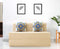 Jute Sofa Bed, Beige | 4 x 6, Double Seater | 2 Blue Medallion Cushions