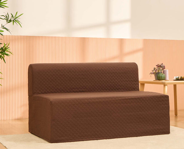 Uberlyfe Sofa Cum Bed SLIP ON COVER for 4'x6' Sofa Beds | Works in Sofa Mode | Cocoa Brown