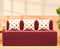 Molfino Sofa Bed, Maroon | 6 x 6, Three Seater | 3 Diamond Cushions