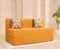 Uberlyfe 5'x6' Sofa cum Bed | Mango Yellow, Cotton | 2 Fall Leave Cushions