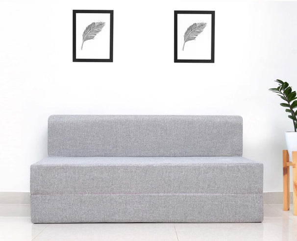 Jute Sofa Bed, Silver | 5 x 6, Three Seater