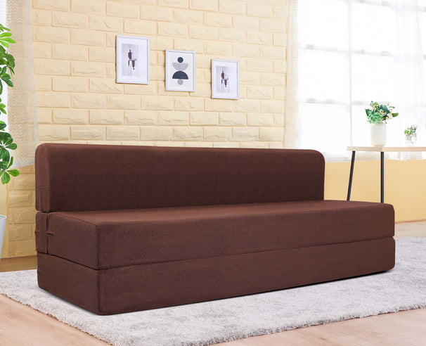 Jute Sofa Bed, Malt Brown | 5 x 6, Three Seater