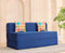 Uberlyfe Premium 5'x6' Sofa cum Bed | Deep Blue, Laser Quilted Velvet | 2 Jharokha Cushions