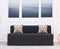 Jute Sofa Bed, Dark Grey | 5 x 6, Three Seater | 2 Fallen Leaves Cushions