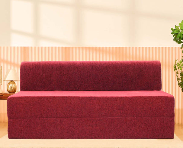 Molfino Sofa Bed, Maroon | 5 x 6, Three Seater
