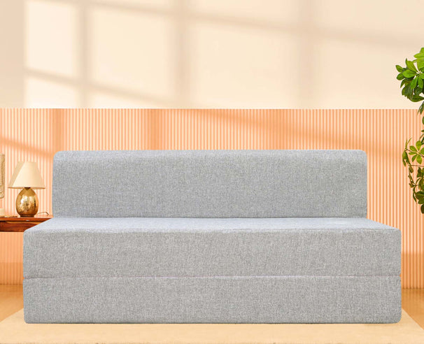 Jute Sofa Bed, Silver | 5 x 6, Three Seater