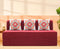 Molfino Sofa Bed, Maroon | 5 x 6, Three Seater | 3 Red Medallion Cushions