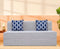 Jute Sofa Bed, Silver | 5 x 6, Three Seater | 2 Semicircle Cushions