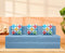 Jute Jumbo Sofa Bed, Aqua Blue | 6.5 x 6.5, Three Seater | 3 Jharokha Cushions