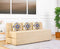 Jute Jumbo Sofa Bed, Beige | 6.5 x 6.5, Three Seater | 3 Blue Medallion Cushions