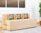 Jute Jumbo Sofa Bed, Beige | 6.5 x 6.5, Three Seater | 3 Jharokha Cushions