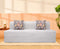 Jute Sofa Bed, Silver | 6 x 6, Three Seater | 2 Fallen Leaves Cushions