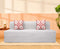 Jute Sofa Bed, Silver | 6 x 6, Three Seater | 2 Red Quartet Cushions