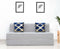 Jute Sofa Bed, Silver | 6 x 6, Three Seater | 2 Golden Edge Cushions