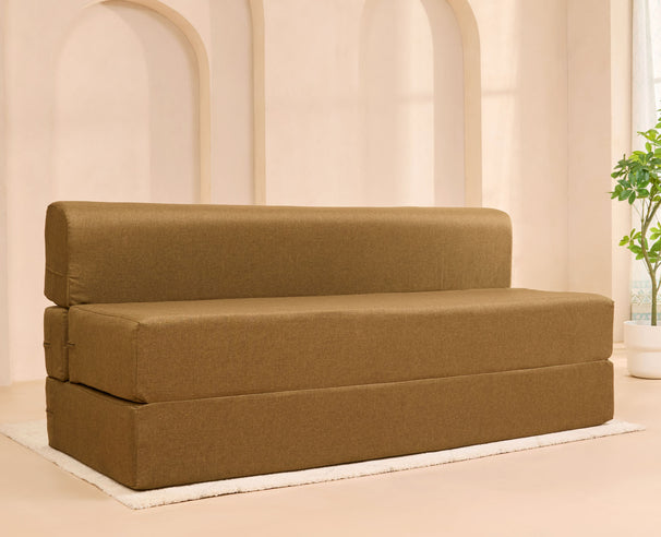 Uberlyfe 5'x6' Sofa cum Bed | Roadhouse Brown, Water Repellent