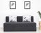 Jute Sofa Bed, Dark Grey | 6 x 6, Three Seater | 2 Baby Breathe Cushions