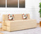 Jute Sofa Bed, Beige | 6 x 6, Three Seater | 2 Pebble Cushions