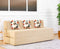 Jute Sofa Bed, Beige | 6 x 6, Three Seater | 3 Pebble Cushions