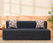 Jute Sofa Bed, Dark Grey | 6 x 6.5, Three Seater | 2 Fallen Leaves Cushions