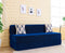 Chenille Sofa Bed, Dotted Blue | 6 x 6.5, Three Seater | 2 Paisley Cushions