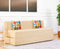 Jute Sofa Bed, Beige | 6 x 6.5, Three Seater | 2 Jharokha Cushions