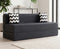 Jute Sofa Bed, Dark Grey | 6 x 6, Three Seater | 2 ZigZag Cushions