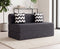 Jute Sofa Bed, Dark Grey | 4 x 6, Double Seater | 2 Zigzag Cushions