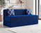 Chenille Sofa Bed, Dotted Blue | 5 x 6, Three Seater | 2 Arrow Cushions