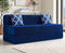 Chenille Sofa Bed, Dotted Blue | 6 x 6, Three Seater | 2 Arrow Cushions