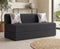 Jute Sofa Bed, Dark Grey | 5 x 6, Three Seater | 2 Threadbare Cushion