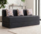 Jute Sofa Bed, Dark Grey | 6 x 6, Three Seater | 3 Fallen Leaves Cushions