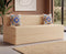 Jute Sofa Bed, Beige | 6 x 6, Three Seater | 2 Blue Medallion Cushions