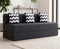 Jute Jumbo Sofa Bed, Dark Grey | 6.5 x 6.5, Three Seater | 3 ZigZag Cushions