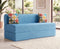 Jute Sofa Bed, Aqua Blue | 5 x 6, Three Seater | 2 Jharokha Cushion