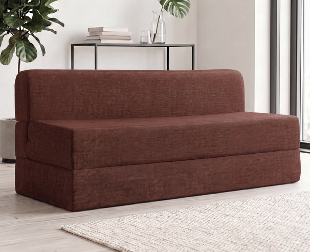 Jute Sofa Bed, Malt Brown | 6 x 6, Three Seater
