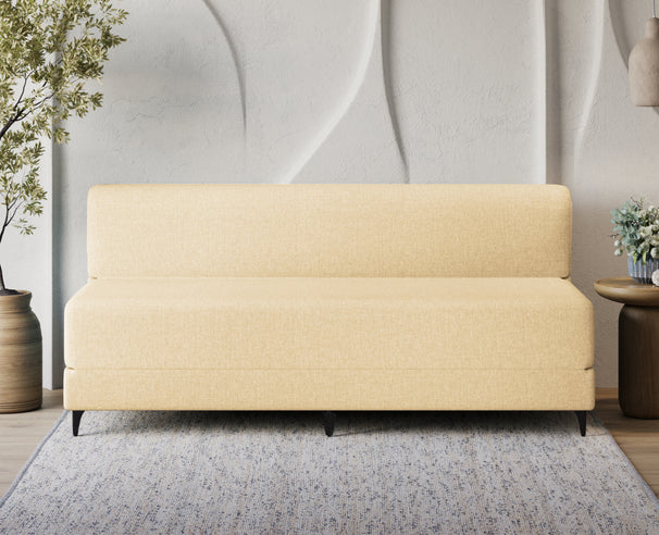 Uberlyfe 3 Seater Portland Sofa Bed (6'x6') | Integrated Frame | Jute - Beige