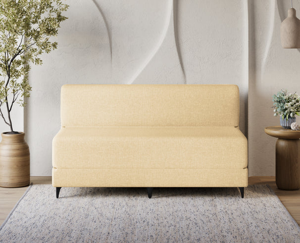 Uberlyfe 3 Seater Portland Sofa Bed (5'x6') | Integrated Frame | Jute Finish - Beige