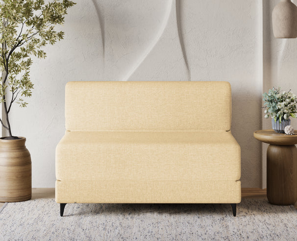Uberlyfe 2 Seater Portland Sofa Bed (4'x6') | Integrated Frame | Jute Finish - Beige