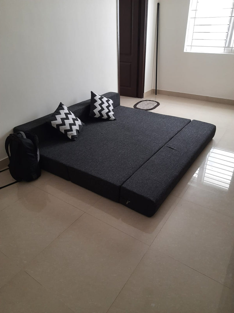 Uberlyfe sofa cum bed in bedroom mattress