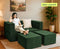 Uberlyfe Flipster Sofa Bed in Forest Green Velvet | Channel Pattern
